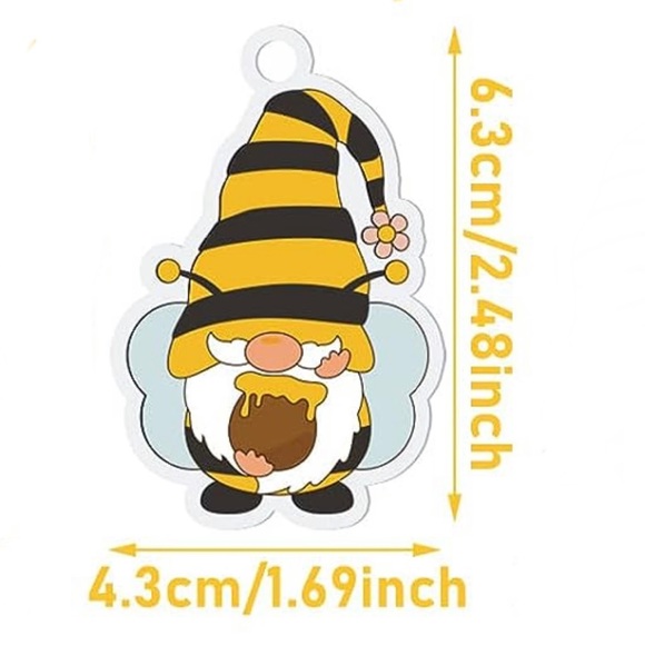 Acrylic Honeybee Gnome Earrings - Picture 3 of 7